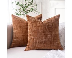 Chenille Kussenovertrekken - Luxe en Zacht - Set van 2 - 40x40 cm