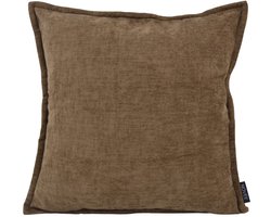 Chenille Piped Bruin Kussenhoes | 45 x 45 cm | Polyester