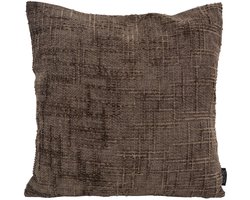 Chenille Stripe Bruin Kussenhoes | 45 x 45 cm | Polyester