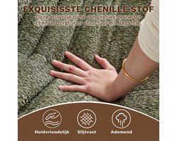 Chenille Vloerstoel - Lounge Stoel Zonder Armleuningen - Ergonomisch - Chenille Stof - Woonkamer & Slaapkamer - Groen