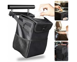 Cheqo® Auto Afvalbakje - Waterdichte Prullenbak - Auto Prullenbak - Opvouwbaar Afvalbakje - Draagbare Vuilnisbak - Verstelbare Riem - Rubberen Deksel - Geurvrije Prullenbak - Extra Opbergvakken - Klittenband Sluiting