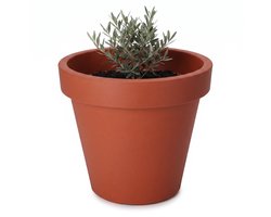 Cheqo® Bloempot Terracotta - Plantenpot - Plantenbak - Bloembak - Kunststof Bloempot - Ronde Bloempot - Bloempot voor Buiten - Bloempot voor Binnen - Plantenpot voor Balkon - Bloempot voor Tuin - Sierpot - Grote Bloempot voor Terras