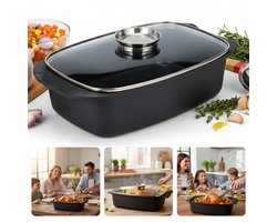 Cheqo® Braadslede - Braadslee - Braadschaal - Braadpan - Ovenschaal - Braadblik - Roosterblik - Braadslede met Deksel - Braadpan met Deksel - Braadslede met Rooster - Ovenschaal met Deksel