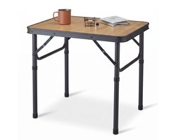 Cheqo® Campingtafel Inklapbaar - Hoogte Verstelbaar - Klaptafel - Aluminium - Opvouwbaar - Kampeertafel - Draagbaar - Lichtgewicht - Picknicktafel - Bijzettafel - Vouwtafel - voor Camping - Buiten - Picknick - Strand - Tuin - Balkon