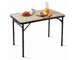 Cheqo® Campingtafel - Klaptafel - Inklapbaar - Vouwtafel - Hoogte Verstelbaar - Opvouwbaar - Tuintafel - Picknicktafel - Balkontafel - Lichtgewicht - Draagbaar - Outdoor - Camping - Opklapbare Tafel - Kampeertafel - Buiten