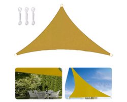 Cheqo® Driehoekig Schaduwdoek - Schaduw Doek - UV50+ Polyester - Okergeel Zonwering