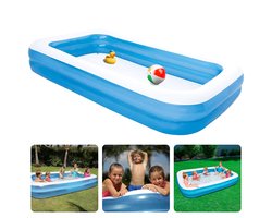 Cheqo® Groot Opblaasbaar Zwembad - Opblaasbad - Familiezwembad - Stevig Vinyl
