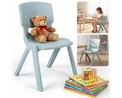 Cheqo® Kinderstoeltje - Kinderstoel - Kinderstoel Blauw - Kinderstoeltje Blauw - Kinderstoel Kunststof - Kinderstoeltje Kunststof - Kinderstoel voor Peuter - Peuterstoeltje - Peuterstoel - Kinderstoel Binnen - Kinderstoel Buiten