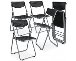 Cheqo® Klapstoelen Set van 4 - Vouwstoelen - Inklapbare Stoelen - Gaststoelen - Opvouwbare Stoelen - Bijzetstoelen - Partystoelen - Vergaderstoelen - Opklapbaar - voor Feest en Bruiloft - Kantoor en Thuis