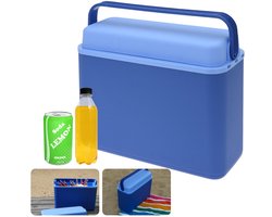 Cheqo® Koelbox - Frigobox - Coolbox - 12 Liter - Smal Model - Ideaal voor Picknick - Compact en Blauw