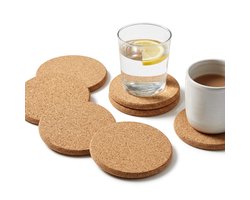 Cheqo® Kurken Onderzetters - Onderzetters Kurk - Onderzetters voor Glazen - Coasters - Onderzetters Set - Onderzetters Rond - Onderzetters voor Bekers - Onderzetters voor Kopjes - Onderzetters voor Tafel