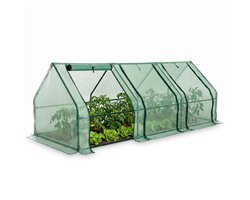 Cheqo® Kweekkas - Tunnelkas - Broeikas - Foliekas - Plantenkas - Tuinkas - 3 Deuren - Ritssluiting - Groente en Fruit - Moestuin - Tomatenkas - Mini Kas - Tuin - Zonder Bodem - Groen - Balkon - Overwinteringskas - Kruidentuin - Transparant