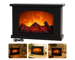 Cheqo® LED Sfeerhaard - Decoratieve LED Openhaard - LED Haard Elektrisch - Kunststof - USB