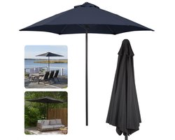 Cheqo® Luxe Parasol - Stokparasol - Zonwerend Textiel - Aluminium - Luxe Tuinparasol - Zwart