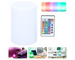 Cheqo® Moodlight Lamp - Mood Light Tafellamp - RGB LED - Tafel Lamp - Tafelmodel 10x15 cm - Kunststof - Inclusief Afstandsbediening