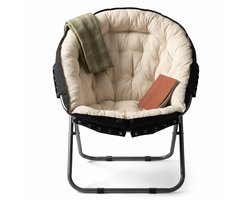 Cheqo® Moon Chair - Campingstoel Opvouwbaar - Klapstoel - Vouwstoel - Kampeerstoel - Relaxstoel - Loungestoel - Kuipstoel - Tuinstoel - Visstoel - Festivalstoel - Strandstoel - Balkonstoel - Verstelbaar - Gewatteerd Kussen - Binnen en Buiten