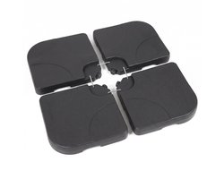 Cheqo® Parasoltegels Set van 4 - Parasolvoet Vulbaar voor Kruisvoet - Zweefparasol Parasol Tegels - Verzwaringsplaten - Parasolvoettegels - Voettegels Parasol - Kunststof Watervulbaar - Parasolhouder - Parasol Verzwaring voor Tuin en Balkon
