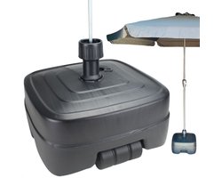 Cheqo® Parasolvoet Antraciet - Parasolhouder - Vulbaar - Verrijdbaar - 50L - Kunststof - Zware Basis