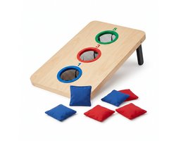Cheqo® Pittenzak Werpen - Werpspel voor Kinderen - Gooispel - Buitenspel - Cornhole - Bean Bag Toss - Houten Bord - Tuinspel - Buitenspeelgoed - Pittenzakjes - Zakjes Gooien - Gezinsspel - Speelgoed Kinderen - Tuin Spelen - Puntenspel