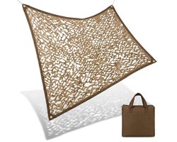 Cheqo® Schaduwdoek - Camouflagedoek - Camouflage Doek - Schaduw Net - Schaduwzeil - Schaduwdoek Beige - Camouflagedoek Beige - Camouflage Net - Schaduwdoek Tuin