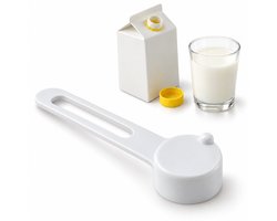 Cheqo® Schroefdop Opener voor Melkpakken en Sappakken - Pakopener - Reuma Hulpmiddel - Hulpmiddel voor Ouderen - Openingshulp bij Artrose en Zwakke Handen - Keukengereedschap - Wit