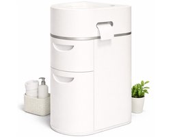 Cheqo® Smalle Badkamerkast - Hoge Badkamerkast - Badkamerkast Vrijstaand - Staande Badkamerkast - Badkamerkast Met Schuiflades - Badkamerkast Op Wieltjes - Witte Badkamerkast