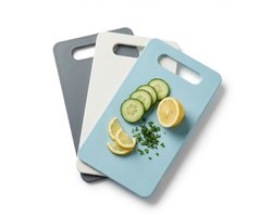 Cheqo® Snijplankenset - Snijplanken 3 Stuks - Kunststof Snijplanken - Snijplank met Handgreep - Snijplank voor Vlees - Snijplank voor Groenten - Snijplank voor Brood - Keuken Snijplanken