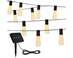 Cheqo® Solar Lichtsnoer op Zonne-Energie - Tuinverlichting op Zonneenergie - Vintage LED Tuin Lampen - Lichtslinger voor Tuin en Balkon