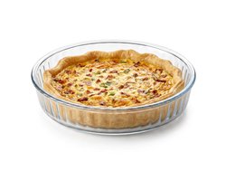Cheqo® Taartvorm - Glazen Taartvorm - Quichevorm - Glazen Bakvorm - Ronde Bakvorm - Taartplaat - Glazen Bakplaat - Hittebestendige Taartvorm - Ovenschaal - Quiche Bakvorm - Appeltaartvorm - Vlaaivorm - Cheesecakevorm