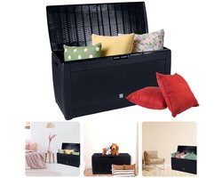 Cheqo® Tuinkussen Opbergbox - Kussenbox - Kussen Opbergbox - Kunststof Kist - Grote Opslag voor Buiten - Inclusief EBOOK