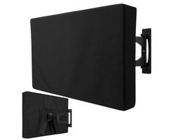 Cheqo® Tv Hoes Voor Buiten - Televisie Beschermhoes - Weerbestendige Tv Hoes - Waterafstotende Hoes - Stofwerende Tv Hoes - UV-bestendige Hoes - Tv Hoes Met Opbergvak - Polyester Tv Hoes - Universele Tv Hoes - Tv Hoes Voor Muurbeugel