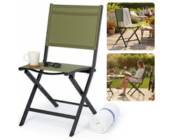 Cheqo® Vouwstoel - Klapstoel - Opvouwbare Stoel - Inklapbare Stoel - Campingstoel - Kampeerstoel - Strandstoel - Festival Stoel - Tuinstoel Opvouwbaar - Tuinstoel Inklapbaar - Groene Vouwstoel