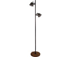 Chericoni Bella vloerlamp - 2 lichts - Hoogte 153 cm - GU10 - Zwart & Hout