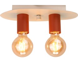 Chericoni Colorato Plafondlamp - 2 Lichts - Rood - Ijzer & Metaal - Italiaans Design - Nederlandse Fabrikant.