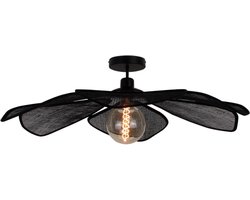 Chericoni Corvo Plafondlamp - Ø80 cm - 1-lichts - Natuurlijke Look - Bladvormig Design - E27 Fitting- Zwart