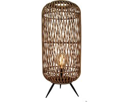 Chericoni Nature Diagonaal Vloerlamp - 1 Lichts - Hoogte: 82 cm - Ø35 cm - Bamboe - Hout - Zwart