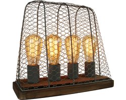 Chericoni Quattro tafellamp - 4 lichts - grijs & vintage wood