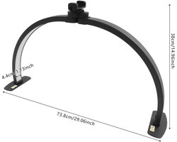 Cherrys Finds - Half Moon LED Tafel Lamp 56cm - Halve Maan Manicure Lamp - 224 LED’s - Dimbaar 0-100% - 3200K-5600K - Oogvriendelijk - Voor Nagelsalon, Make-up & Tattoo - Wit