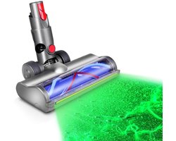 Cherrys Finds - Vloerborstelkop voor Dyson V7 V8 V10 V11 V15 G5 – Zachte Fluwelen Rolborstel met Groene LED-verlichting – Geschikt voor Harde Vloeren – Niet Compatibel met V6, DC, Ball en Slim-serie