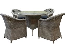 Chester Riccione dining tuinset 110cm rond 5-delig wit