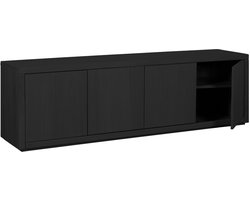 Chester TV-meubel Zwart Eiken - 4 Deuren - Push-to-open
