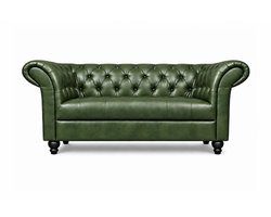 Chesterfield Bank 2-Zits - Groen - Curve Armleuningen - Chesterfield - Sofa - Bankstel