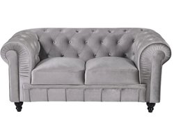 Chesterfield Bank - 2 Zits - Velvet Grijs - fluweel - Sofa