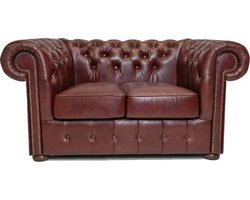 Chesterfield Bank Class Leer | 2-zits | Cloudy Rood | 2 tot 4 weken levertijd