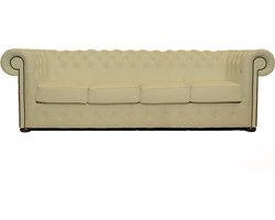 Chesterfield Bank Class Leer | 4-zits | Vanille | 2 tot 4 weken levertijd
