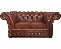 Chesterfield Bank Winfield Basic Leer | 2-zits | Cloudy Oud Bruin | 2 tot 4 weken levertijd