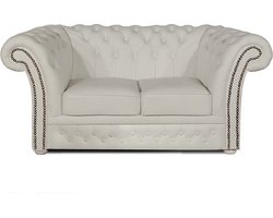 Chesterfield Bank Winfield Basic Luxe Leer | 2-zits | Wit | 2 tot 4 weken levertijd