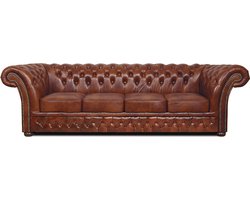 Chesterfield Bank Winfield Basic Luxe Leer | 4-zits | Cloudy Oud Bruin | 2 tot 4 weken levertijd