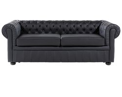 CHESTERFIELD - Chesterfield bank 2-zits - Zwart - Leer