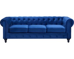 CHESTERFIELD - Chesterfield bank - Marineblauw - Fluweel